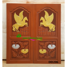 ประตูไม้สักบานคู่ รหัส DD206